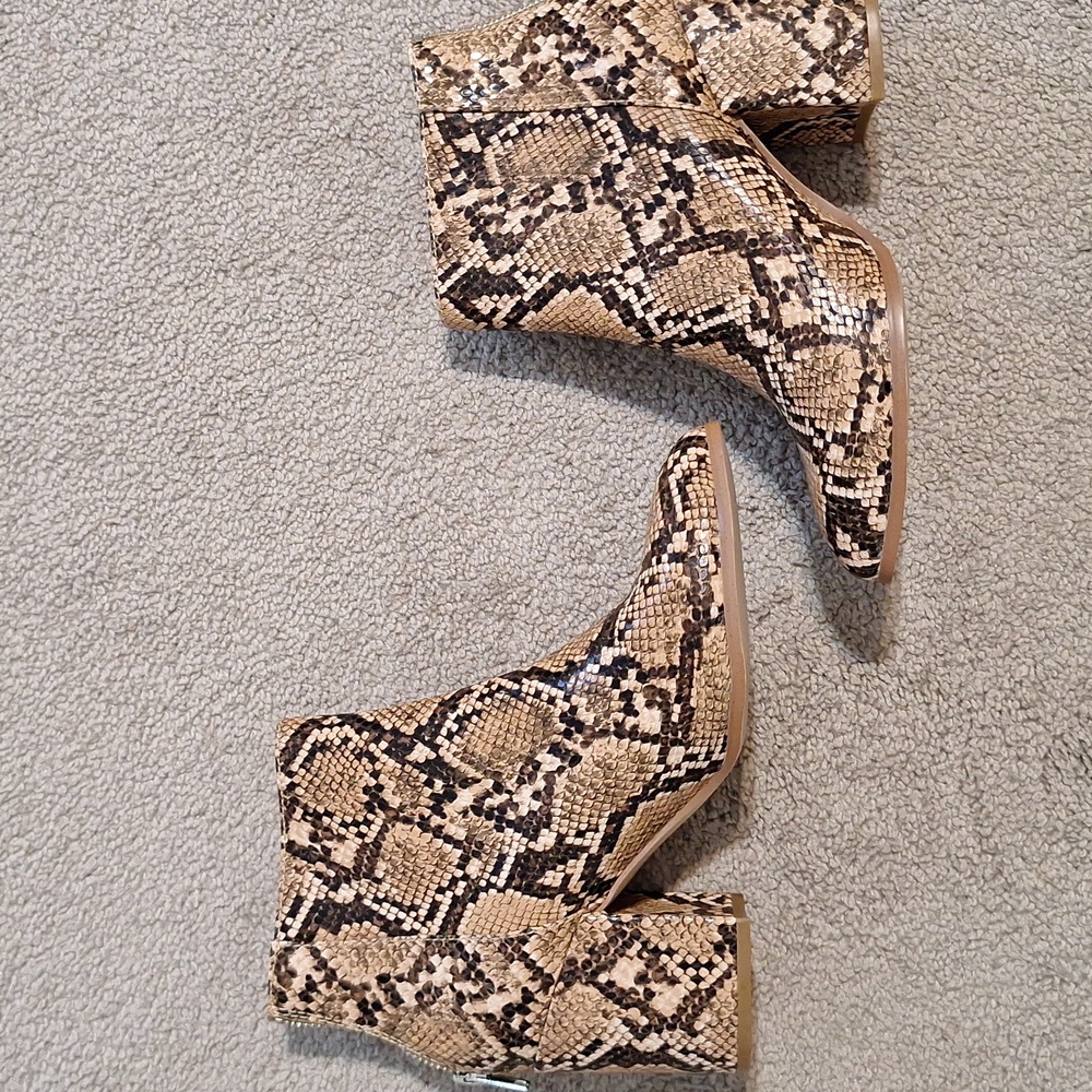 Steve Madden Snakeskin PRINT Ankle Boots - Brown and Tan